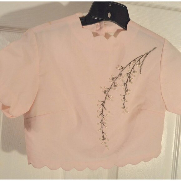 Custom Made Embroidered Pearl Accent 2 pc Dress & Top Outfit Size PXS No Tags/ID - Picture 6 of 7